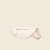 Sac banane velours c&ocirc;tel&eacute; creme femme