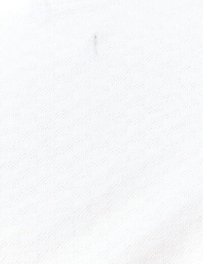 Polo cintr&eacute; en coton manches courtes blanc homme
