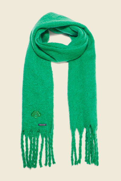 Écharpe à franges vert menthe femme
