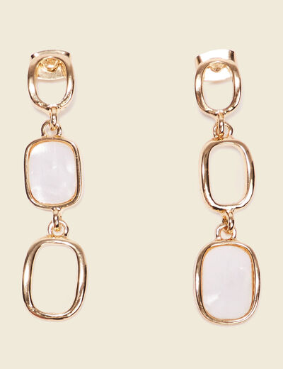 Boucles d'oreilles pendantes blanc femme