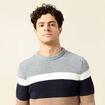 Pull manches longues bleu marine homme