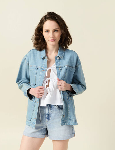 Surchemise en jean denim used femme