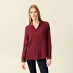 Chemise manches longues fluide bordeaux femme