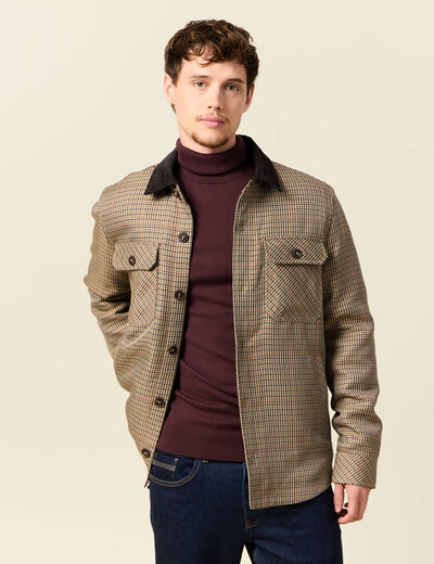 Veste oversize courte manches longues beige homme