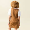 Robe manches tr&egrave;s courtes marron femme