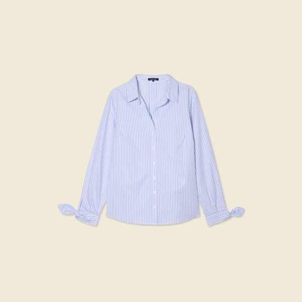 chemise manches longues noeuds bleu ciel femme Chemise manches longues noeuds bleu ciel femme
