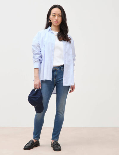Jeans skinny push up 7/8&egrave;me denim stone femme