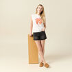 T-shirt sans manches ivoire femme