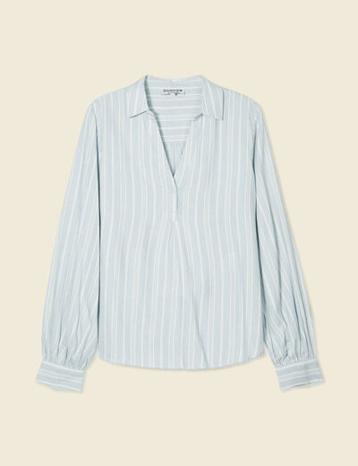 Blouse manches longues bleu femme