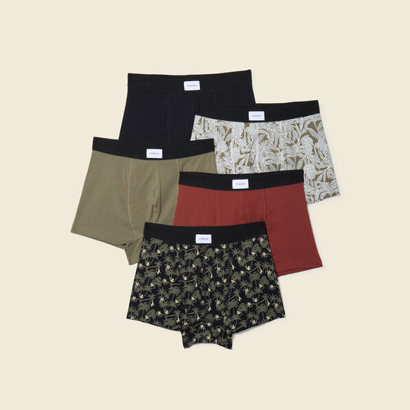 Lot 5 boxers noir homme