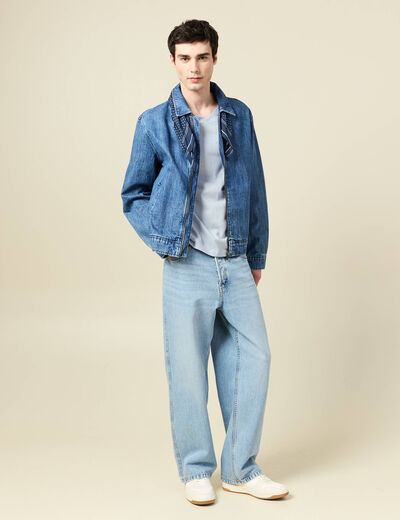 T-shirt manches courtes homme bleu gris homme