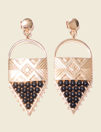 Boucles d'oreilles pendantes noir femme