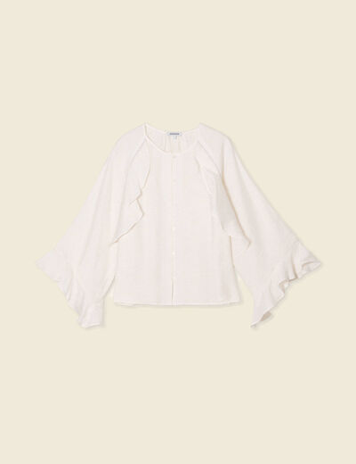 Chemise manches longues ecru femme