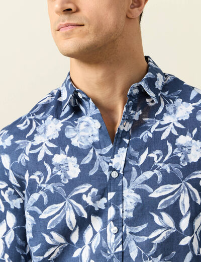 Chemise manches longues bleu homme