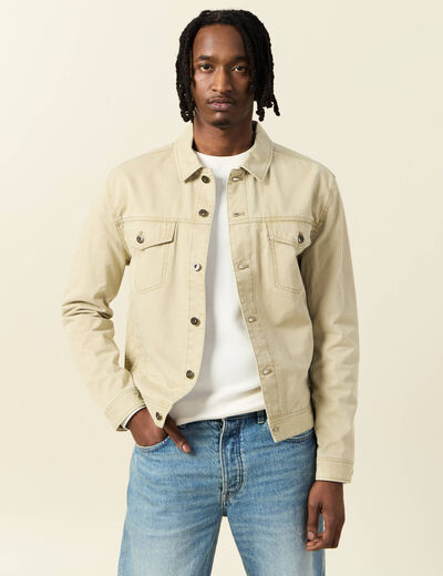 Blouson boutonné beige homme