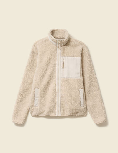 Sweat effet polaire manches longues sable homme