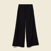 Pantalon large taille haute fluide noir femme