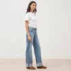 Jeans straight taille standard bleu femme