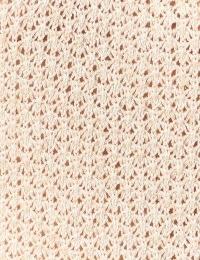 Débardeur tricot ajouré creme femme