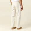 Pantalon droit en velours longueur 32 ecru homme