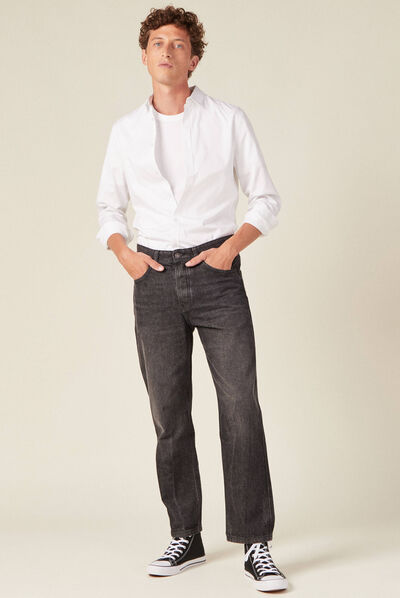 Jeans relaxed 5 poches denim snow noir homme