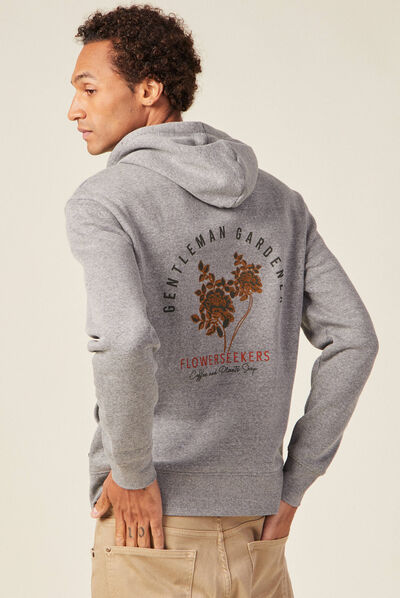 Sweat manches longues gris foncé homme