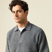 Pull col v gris fonc&eacute; homme