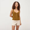 D&eacute;bardeur d&eacute;collet&eacute; bretelles vert olive femme