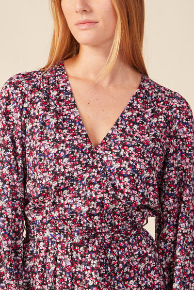 Robe évasée éco-responsable noir femme