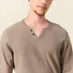 Pull manches longues vert kaki homme