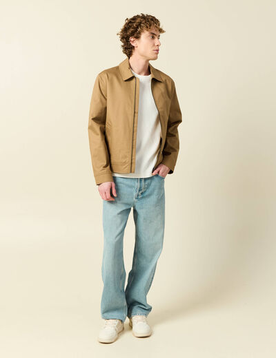 T-shirt ample en coton manches courtes ecru homme