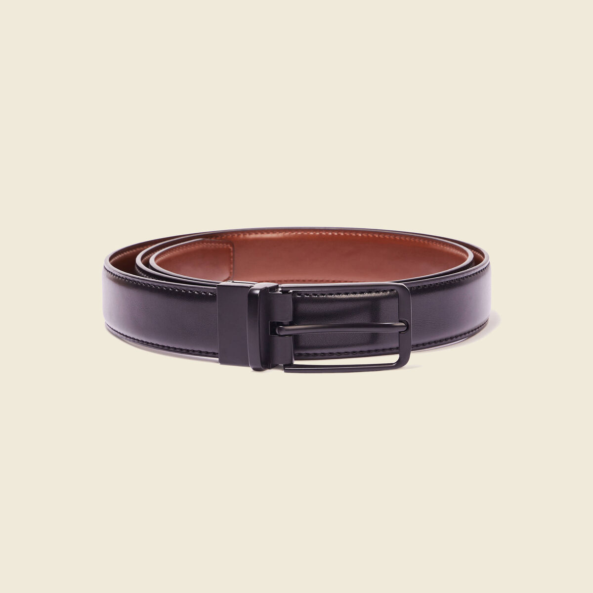 Ceinture en cuir réversible noir homme