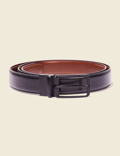 Ceinture en cuir réversible noir homme