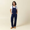 Combinaison salopette en velours c&ocirc;tel&eacute; bleu marine femme