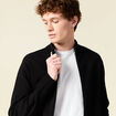 Gilet manches longues zipp&eacute; noir homme
