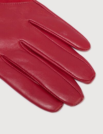 Gants en cuir rouge femme