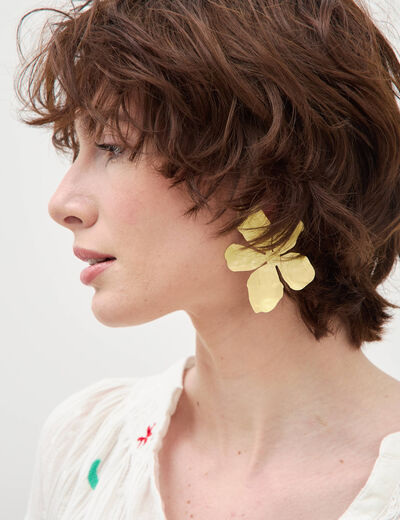 Boucles d'oreilles jaune pastel femme