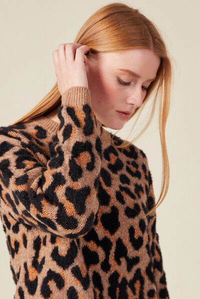 Pull éco-responsable marron clair femme