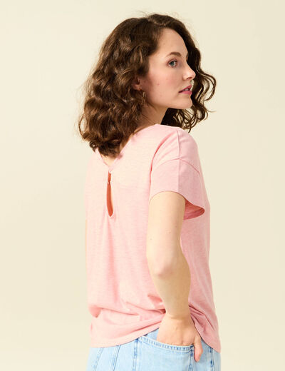 T-shirt manches courtes rose pastel femme