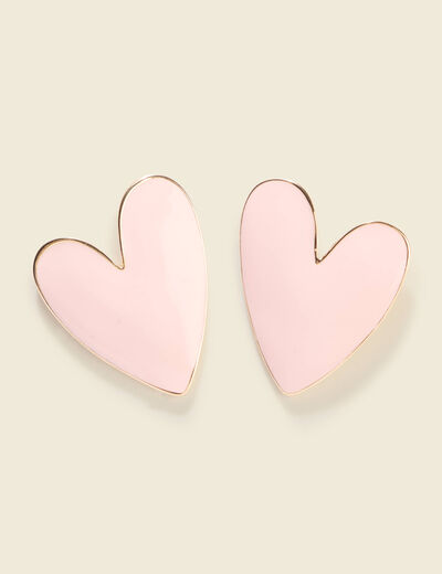 Boucles d'oreilles clous rose clair femme