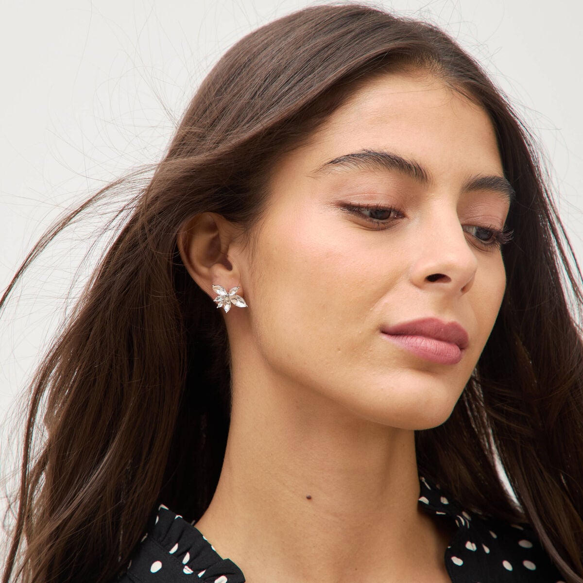 Lot de 2 paires de boucles d'oreilles couleur argent femme
