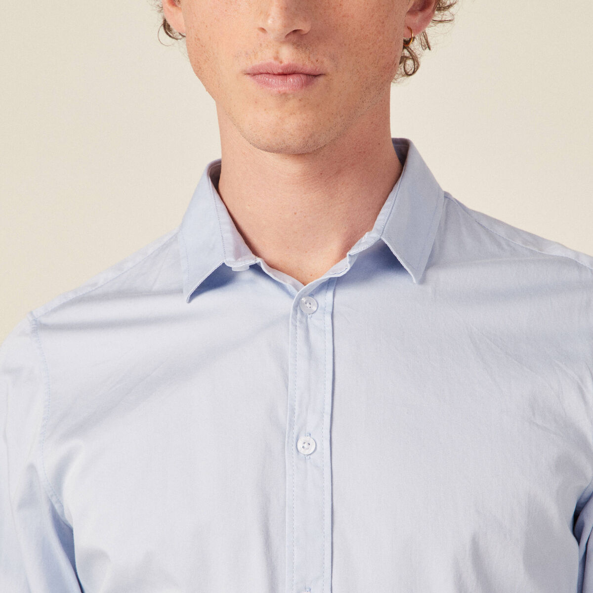 Chemise manches longues bleu clair homme