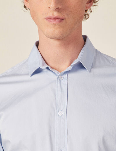 Chemise manches longues bleu clair homme