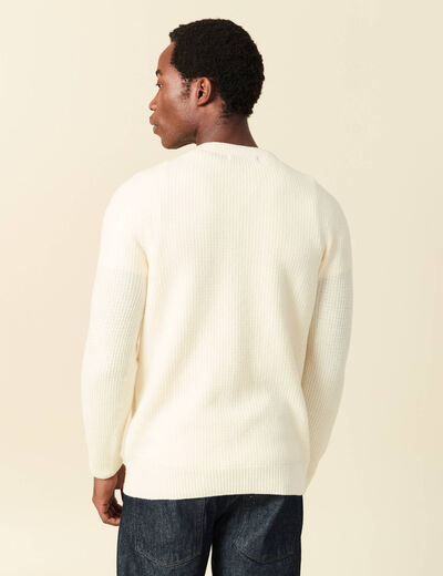 Pull manches longues fabriqu&eacute; en France ecru homme