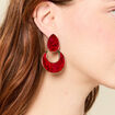 Boucles d'oreilles bordeaux femme