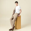 Pantalon slim cigarette taupe homme