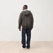 Parka courte &agrave; capuche vert kaki homme