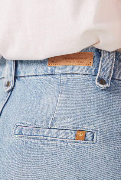 Jeans flare taille haute denim used femme
