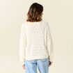 Pull manches longues ajouré creme femme