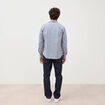 Chemise col am&eacute;ricain manches longues bleu gris homme